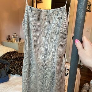 uo nude snake mini dress